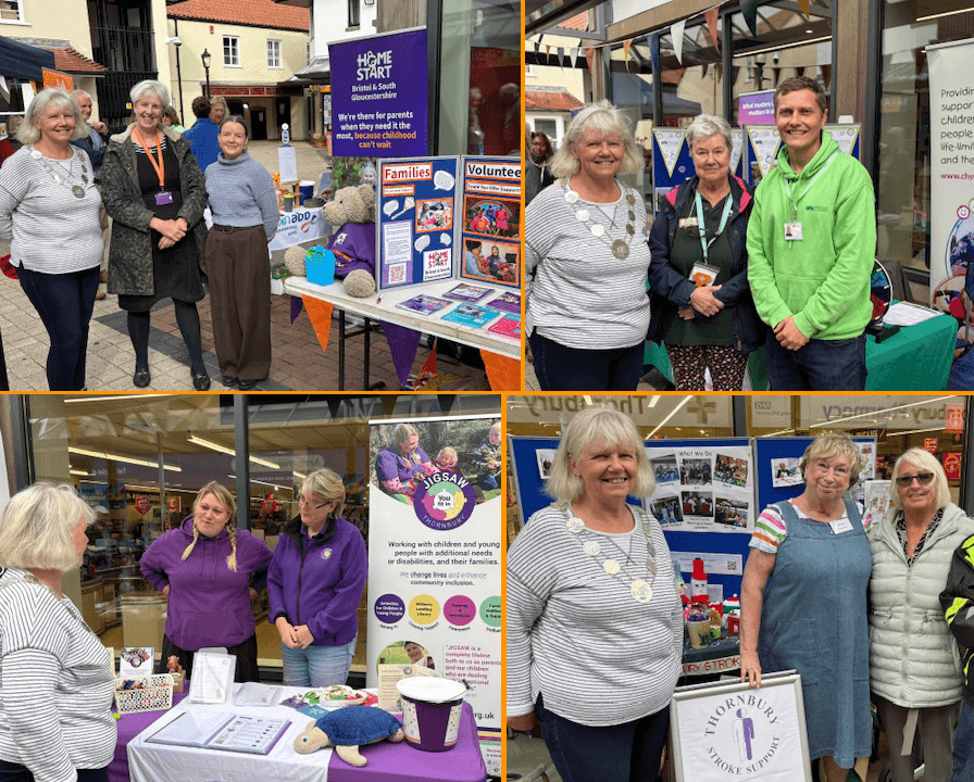 The mayor visiting some of the stalls.